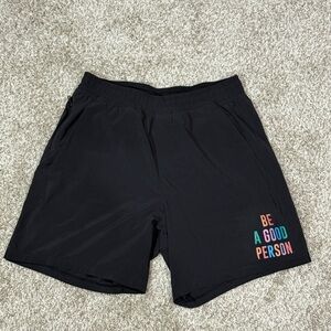 lululemon athletica Black Men's Shorts Size M “Be A Good Person” EUC